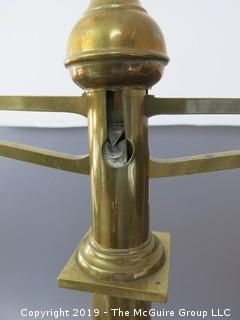 24" tall Old Brass Scale; marked "N & C"; "#5", "10kg"