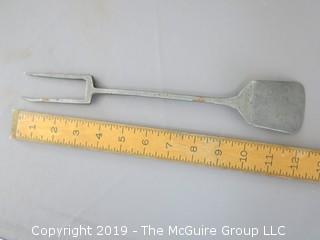 Rare hand forged meat fork/spatula