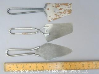 (3) metal Spatulas; one marked J. H. Thompson Furniture, Souderton, PA