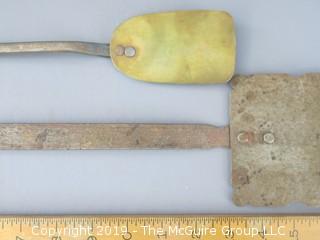 (2) Hand Forged Spatulas; one with brass face 