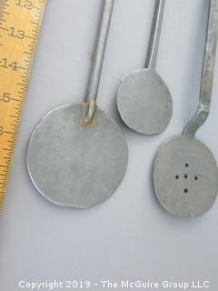 (3) Hand Forged Iron Spatulas with circular faces