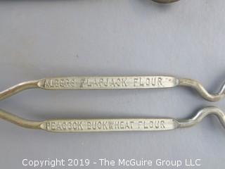 (3) Metal Spatulas - all with stamped advertisers