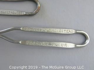 (5) Metal Spatulas - all with stamped advertisers