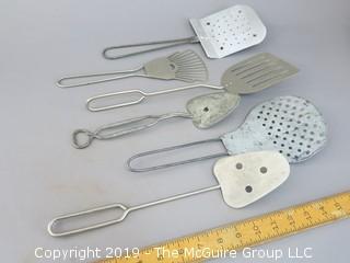 (6) Varied Metal Slotted Spatulas