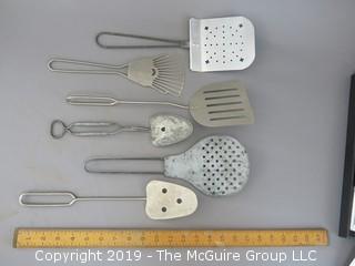 (6) Varied Metal Slotted Spatulas