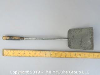 Very Large Iron Spatula with Wooden Handle 