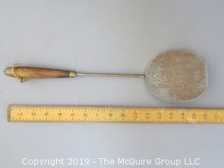 Wood Handled Iron Faced Spatula with Oval Face