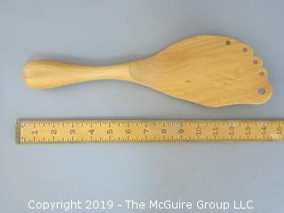 Left Foot Pattern Wooden Spatula