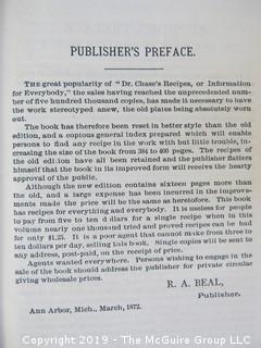 "Dr. Chase's Recipes: Information for Everyboby"; 1872