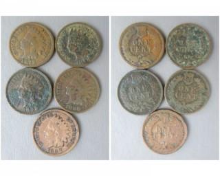 (5) 1898 Indian Head Cents