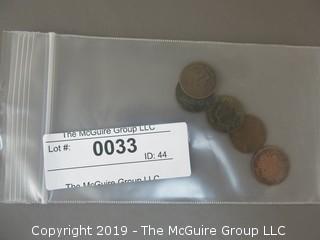 (5) 1898 Indian Head Cents