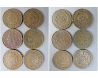 (6) 1895 Indian Head Cents