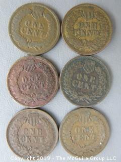 (6) 1899 Indian Head Cents