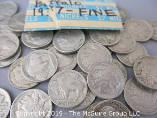 Roll of 1937 Buffalo Nickels (Description Altered 5.5 @ 12:19pm)