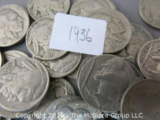 Roll of 1936 Buffalo Nickels