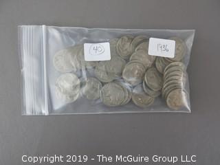 Roll of 1936 Buffalo Nickels