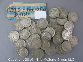 Roll of 1937-D Buffalo Nickels 