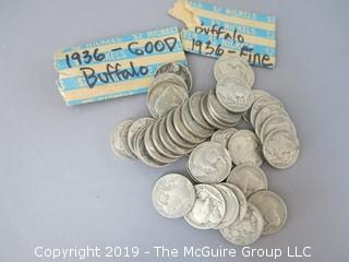 Roll of 1936 Buffalo Nickels (Description Altered 5.5 @ 12:20pm)