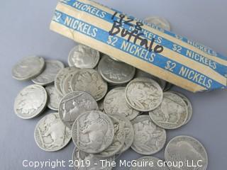 Roll of 1928 Buffalo nickels