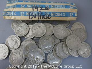 Roll of 1926 Buffalo nickels