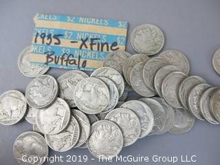 Roll of 1935 Buffalo nickels