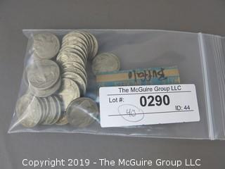 Roll of 1935 Buffalo nickels