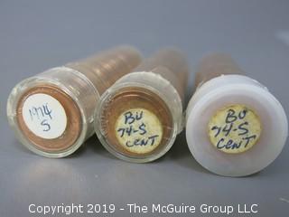 (3) Rolls of 1974-S BU Cents