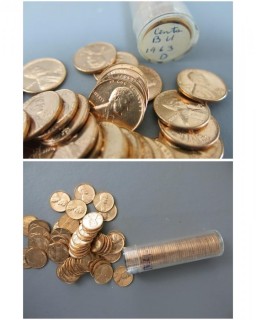 (2) Rolls of 1963-D Cents