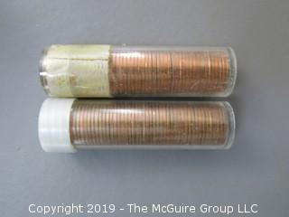 (2) Rolls of 1960-P (Large Digit) Cents; one roll marked MS-65 (Description Altered 5.5 @ 12:07pmam)