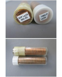 (2) Rolls of 1960-P (Large Digit) Cents; one roll marked MS-65 (Description Altered 5.5 @ 12:07pmam)