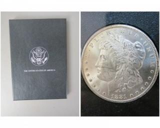 1881 Carson City Uncirculated Silver Dollar with original box