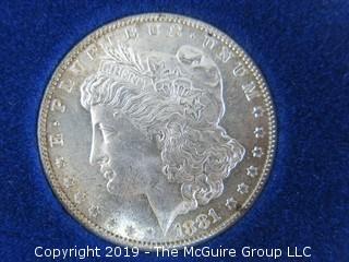 (1) 1879. (1) 1880, and (1) 1881 Silver Dollar Set; including COA by American Historic Society 