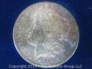 (1) 1879. (1) 1880, and (1) 1881 Silver Dollar Set; including COA by American Historic Society 