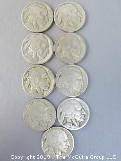 (9) 1923 Buffalo Nickels