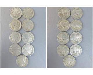 (9) 1925 Buffalo Nickels