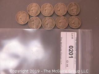 (9) 1925 Buffalo Nickels