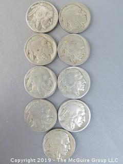 (9) 1925 Buffalo Nickels