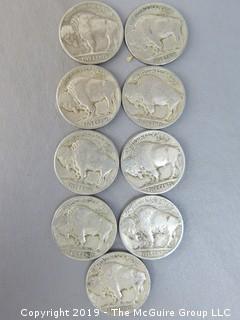 (9) 1925 Buffalo Nickels