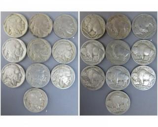 (34) 1927 Buffalo Nickels 