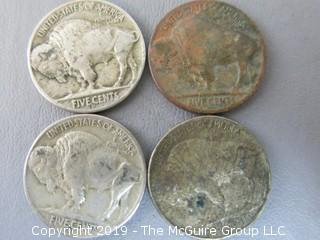 (4) 1927-D Buffalo Nickels