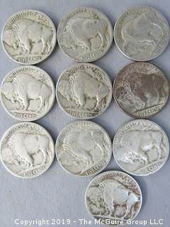 (10) 1928-D Buffalo Nickels