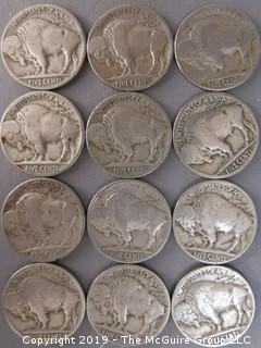 (12) 1928-S Buffalo Nickels 