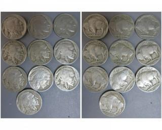 (10) 1934-D Buffalo Nickels 