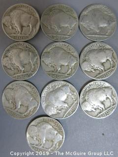 (10) 1934-D Buffalo Nickels 