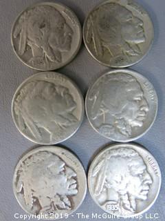 (6) 1935-S Buffalo Nickels