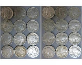 (12) 1936-S Buffalo Nickels