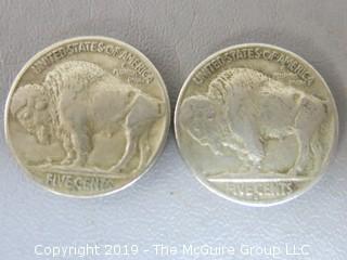 (2) 1937-S Buffalo Nickels