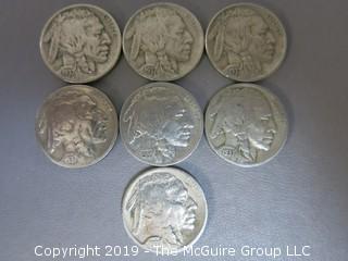 (7) 1937-D Buffalo Nickels