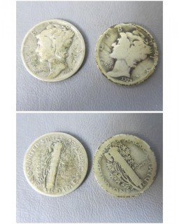 1942 and 1923 Mercury Dimes