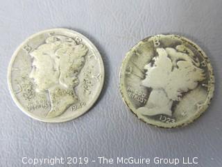 1942 and 1923 Mercury Dimes